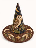 Moonlit Owl Woodland Gothic Handcrafted Quilted Witch Hat