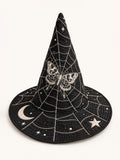 Moonlit Butterfly Celestial Gothic Handcrafted Quilted Witch Hat