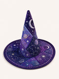 Dark Academia CosmicHandcrafted Quilted Witch Hat