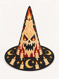 Melting Candle Skull Gothic Handcrafted Quilted Witch Hat