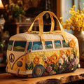 Borsa da viaggio trapuntata con furgoncino floreale NCU0PT8945