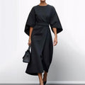 ELDRA | SATIN FEEL BATWING SLEEVE MAXI DRESS