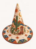 Desert Cactus Western Celestial Handcrafted Quilted Witch Hat