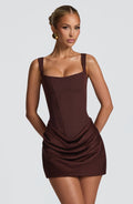 CORNELIA | PLUM BROWN MINI DRESS