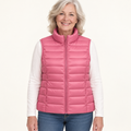 ISA Salmon padded gilet on mature model, front view