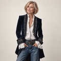 The Juliet Longline Blazer - Navy - studio front