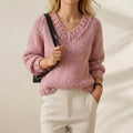 Una – Chunky V-Neck Jumper