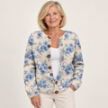 Daysie | Vintage Knit Cardigan worn by a mature woman on a clean background