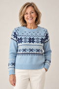 Lizzie – Vintage Inspired Jumper on a mature model