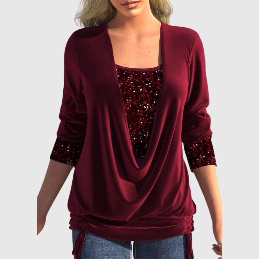 ODELINE | MODERN SEQUIN LAYER BLOUSE