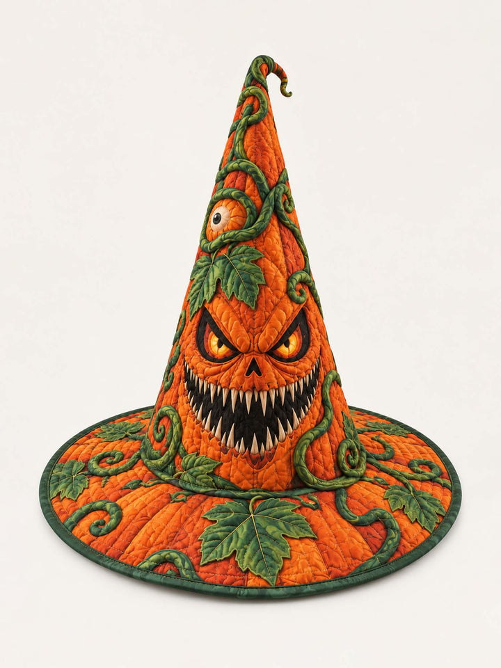 Pumpkin Vine Demon Gothic Handcrafted Quilted Witch Hat