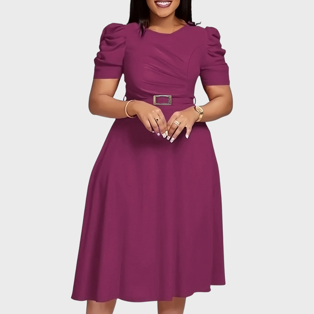 HARRIET BLOOM | SOFT-TOUCH RUCHED MIDI DRESS