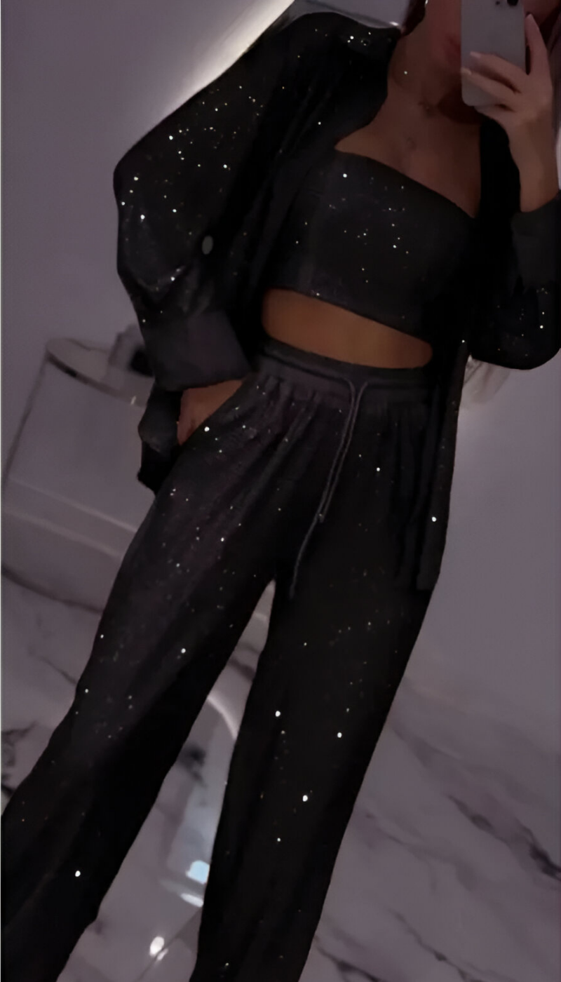 Fioralba | Set lounge tre pezzi con paillettes