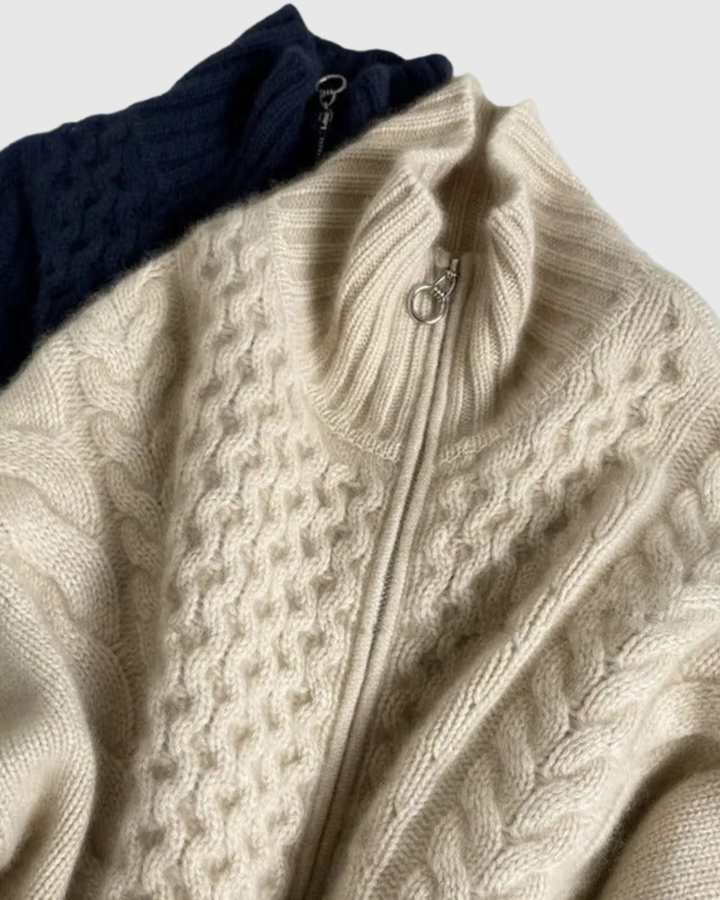 EVARINE | CABLE-KNIT CARDIGAN