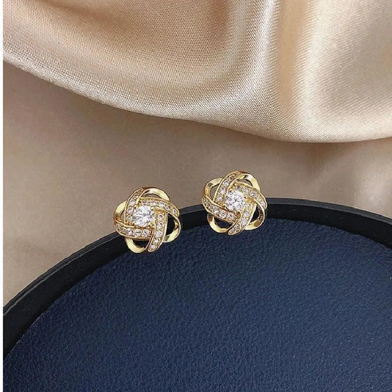 FLORAL SPIRAL GOLD EARRINGS
