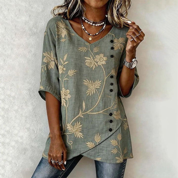 Vintage Bloemenprint Blouse