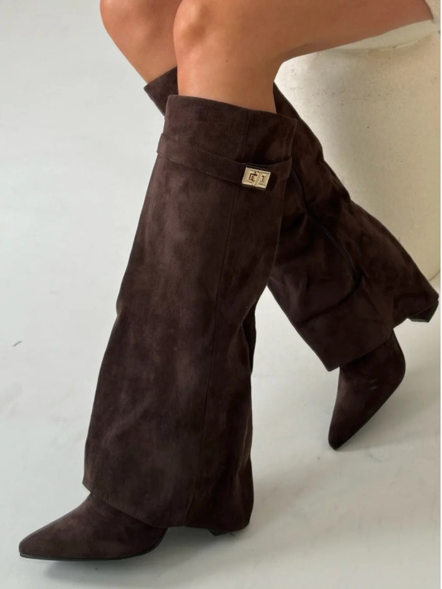 HARRIET | WOMEN'S LEATHER THIGH-HIGH BOOTS WITH BUCKLE