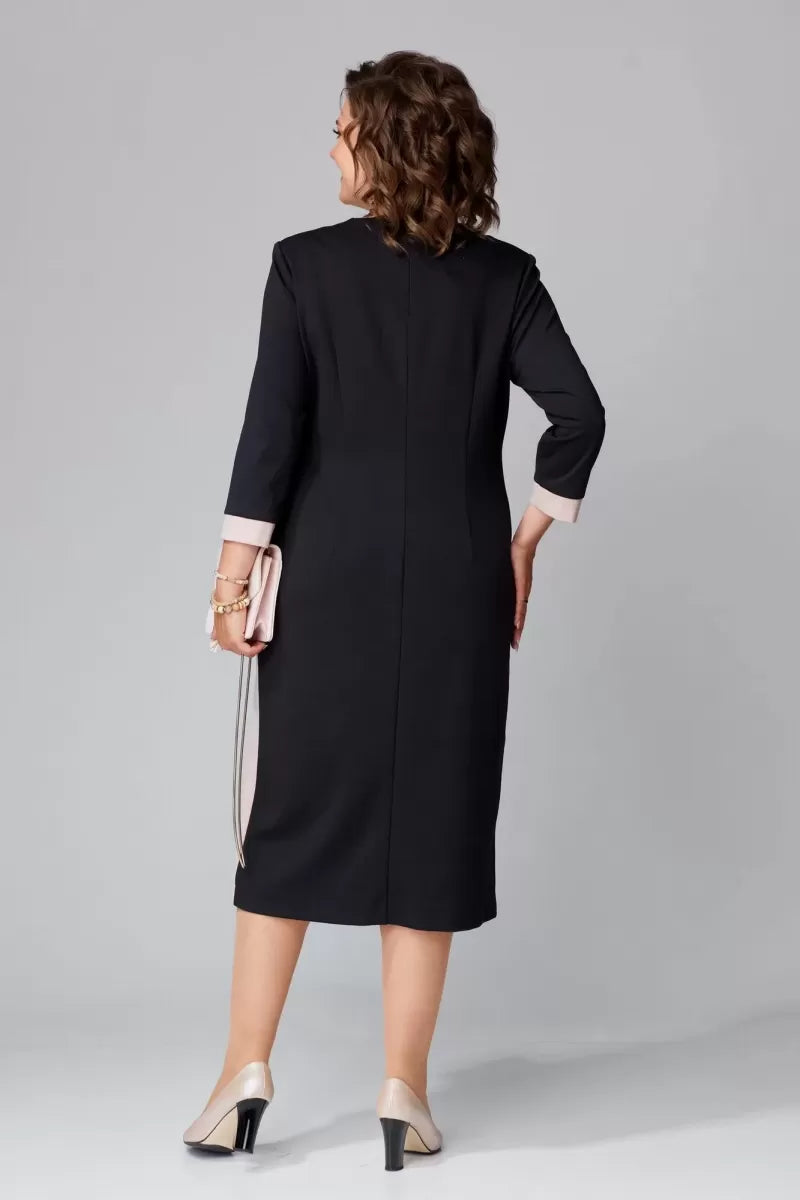 FENNA GRACE | ELEGANT V-NECK MIDI DRESS
