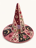 Moonlit Rose Mystic Gothic Handcrafted Quilted Witch Hat
