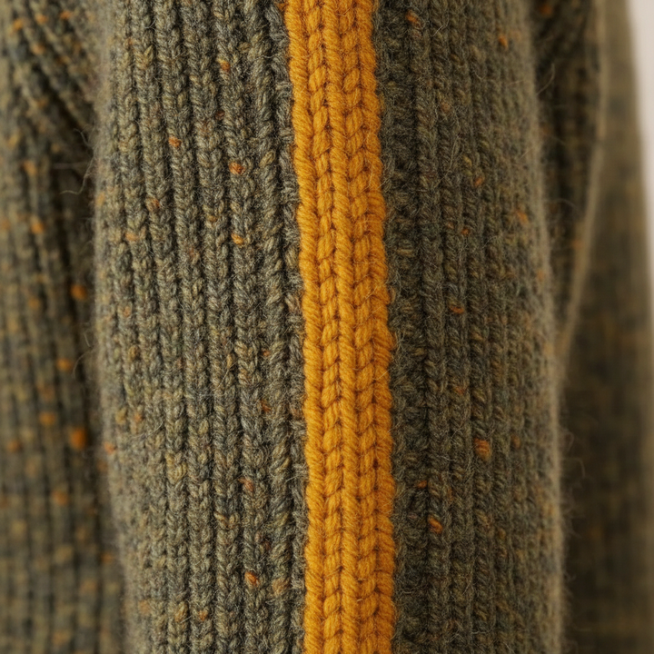 Jessica – Grey-Yellow Ribbed Jumper