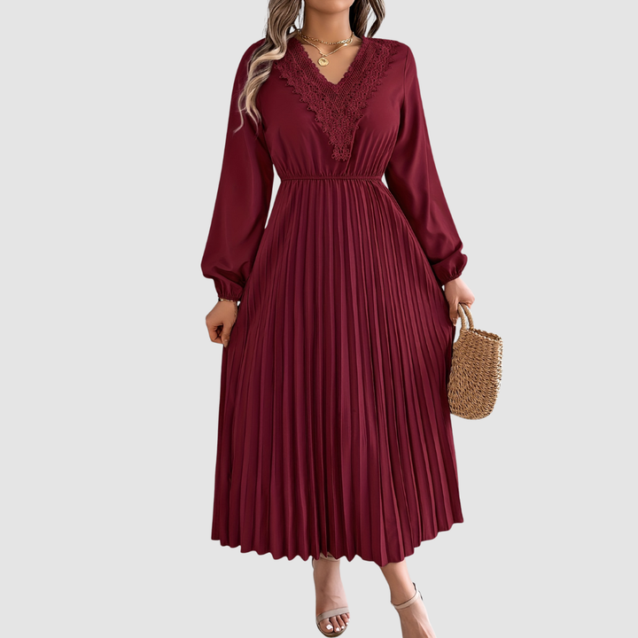 ROSALIND QUINN | LACE V-NECK A-LINE DRESS