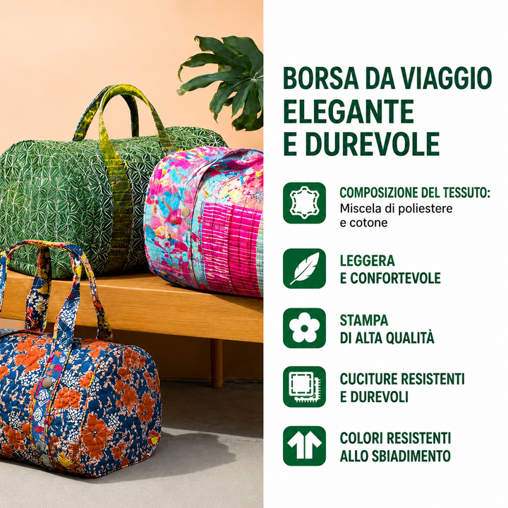 Borsa da viaggio trapuntata con fantasia solare NCU0NT9664