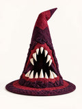 Fanged Monster Gothic Handcrafted Quilted Witch Hat