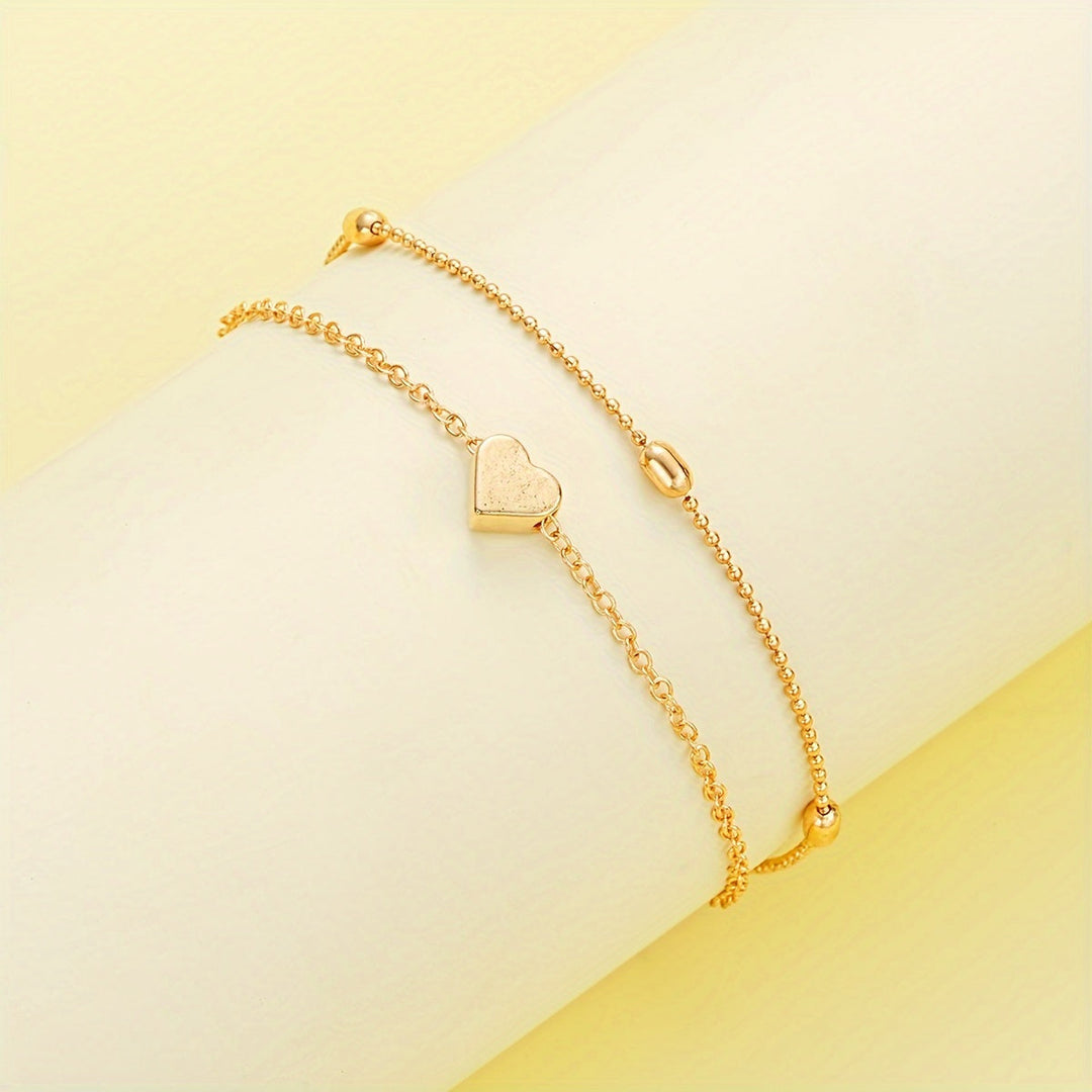 SIMPLE HEART NECKLACE & BRACELET SET