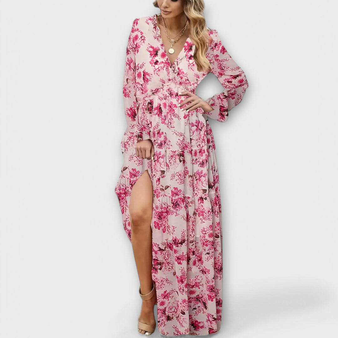 MAYA | FLORAL V-NECK MAXI DRESS
