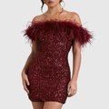 ADRIANA | ELEGANT OFF-SHOULDER GLITTER DRESS
