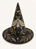 Moonlit Moth Botanical Gothic Handcrafted Quilted Witch Hat