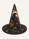 Golden Raven Moonlit Garden Gothic Handcrafted Quilted Witch Hat