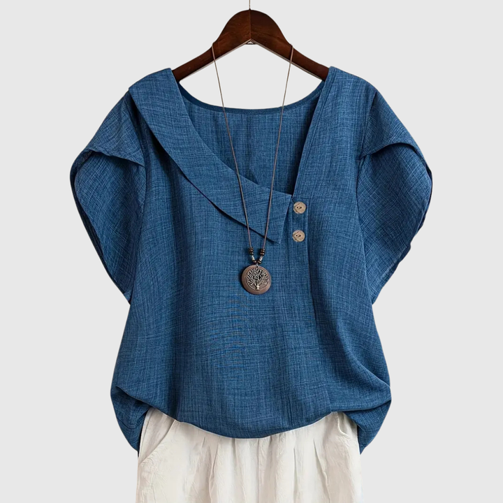 MARCELLINE | ASYMMETRICAL NECKLINE BLOUSE