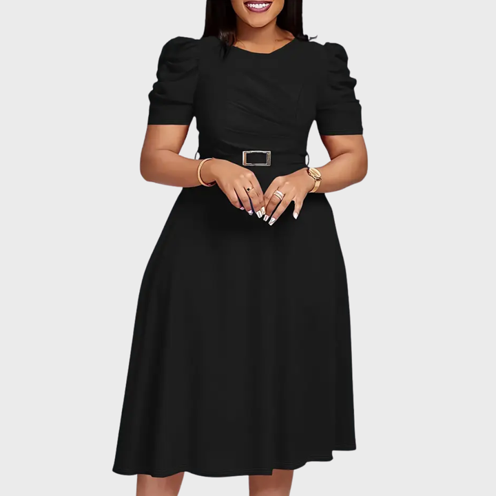 HARRIET BLOOM | SOFT-TOUCH RUCHED MIDI DRESS