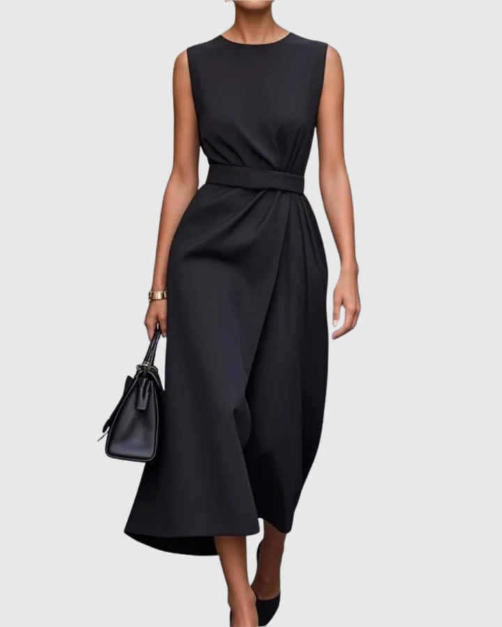 CLARIMOND | ELEGANT ROUND NECK DRESS