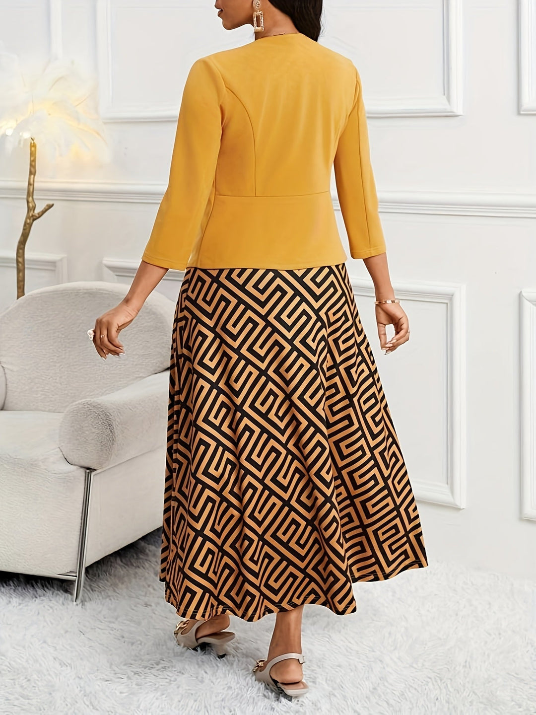 AMELIE LANE | PRINTED BELTED TWO-PIECE SET