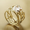 Gold Ring with Pearl