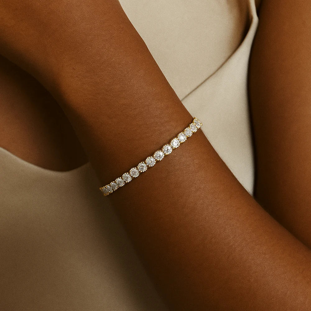 MOISSANITE GOLD TENNIS BRACELET