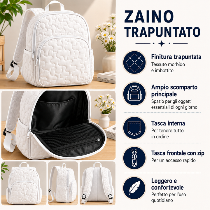 Zaino Trapuntato con Sole e Simbolo della Pace