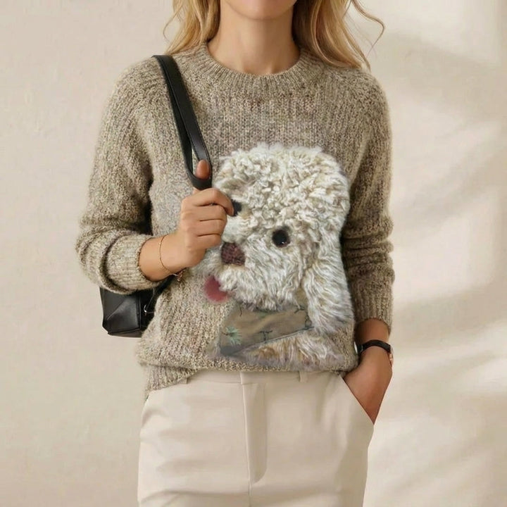 Claire – Cream Jumper with Poodle