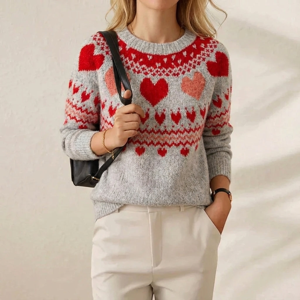 Mia – Jumper with Hearts Pattern