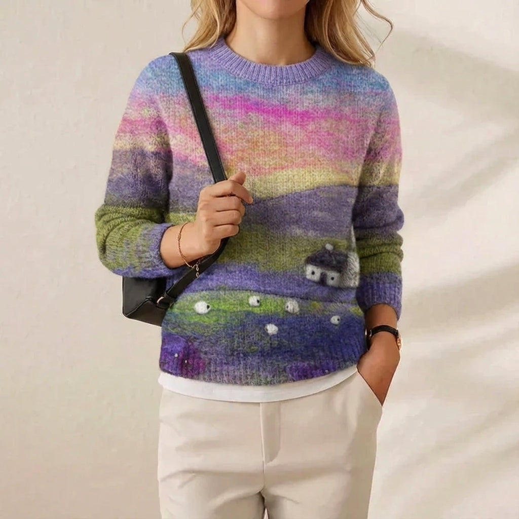 Alice – Rainbow Farm Jumper with Sheep