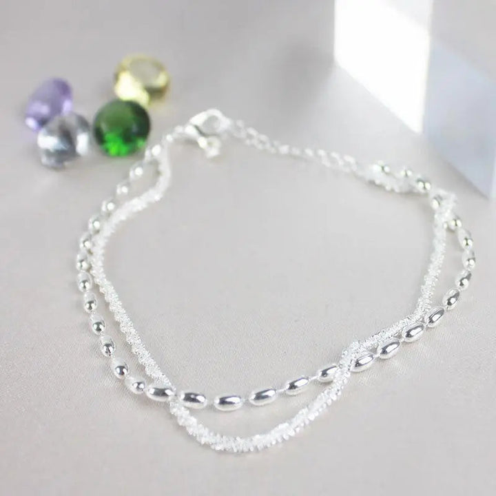 SILVER BRACELET SET WITH ZIRCONIA DETAILS