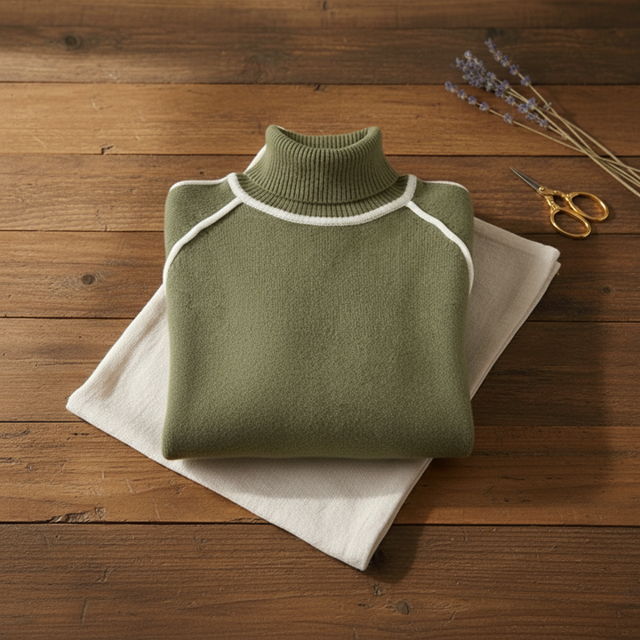 Julie – Striped Turtleneck Jumper