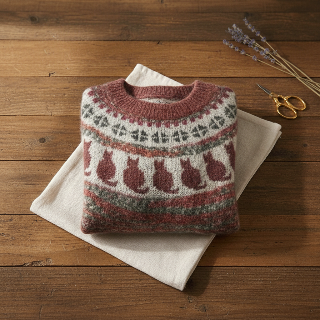 Elizabeth – Jumper with Cats Nordic Pattern