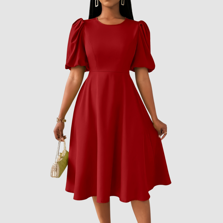 CLARA BLOOM | REFINED BLACK MIDI DRESS
