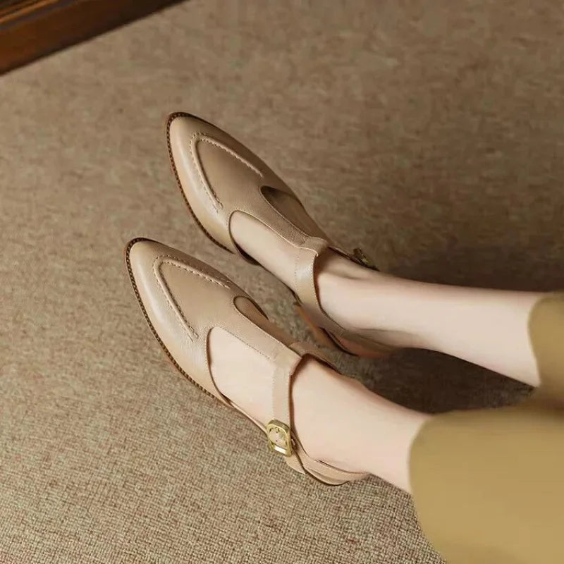 Gianna | Classic Buckle Leather Shoes