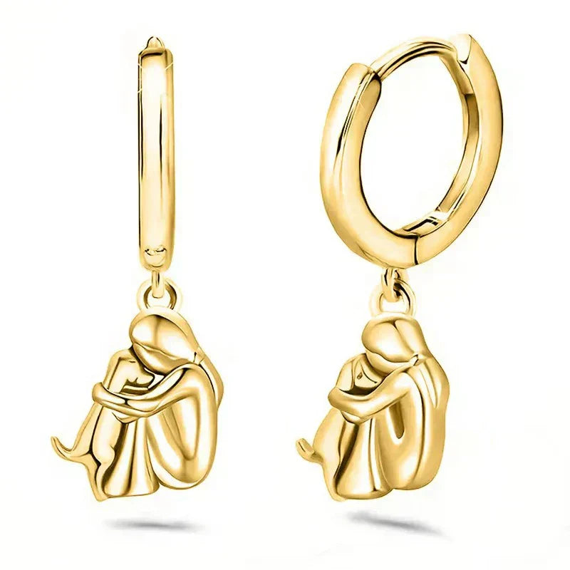 SELENO | DOG ICON EARRINGS (ROUND CLOSURE)