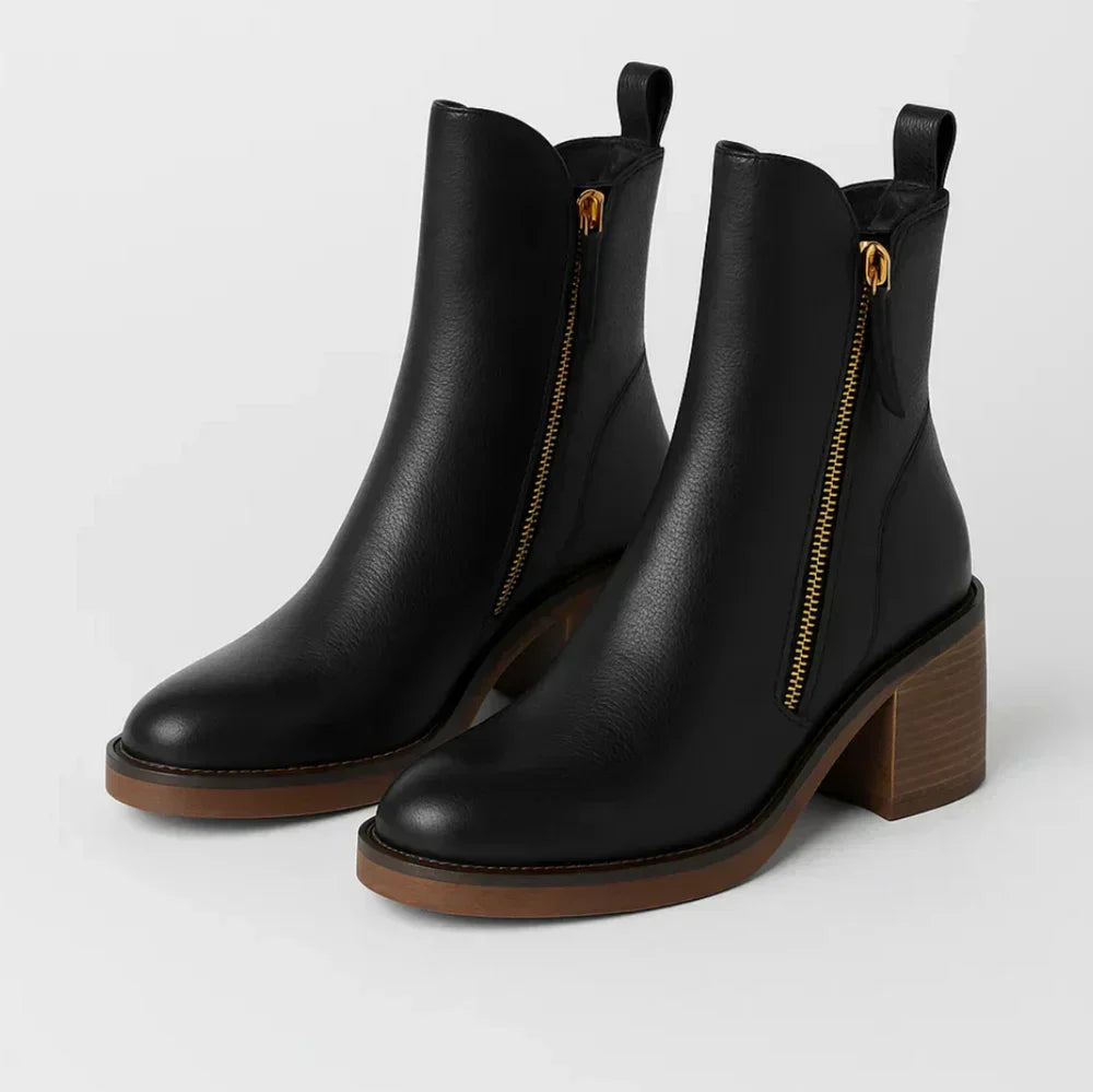LEONIRA™ | LEATHER ANKLE BOOTS