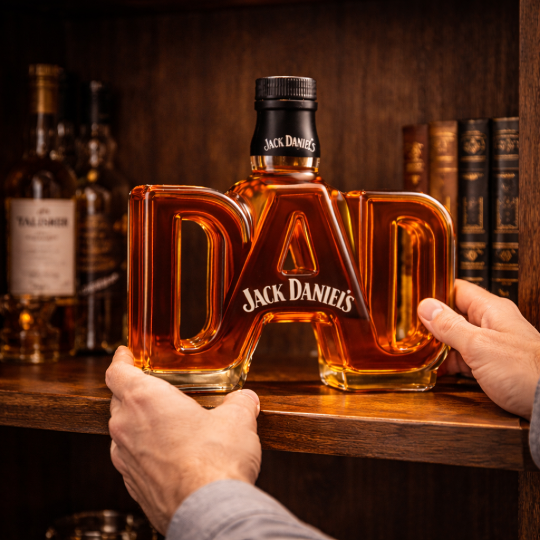 קנקן ויסקי בצורת המילה DAD